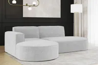 Sofa w kształcie L MODENA narożnik tkanina Nordic szary lewy