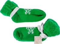 1 Paar WEIHNACHTSSOCKEN 36-39 Kuschelsocken Wintersocken Thermosocken Thermo Warm Winter Socken Hausschuhe (Grün)