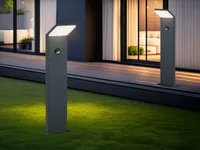 LED Pollerleuchte mit Bewegungsmelder Anthrazit 50cm 2 Stk. Terrassenbeleuchtung