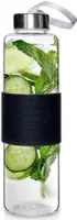 SKLENENÁ FĽAŠKA NA VODU 600 ml 259152-C ČIERNA