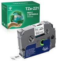 1x TZ-221 M-K221 Schriftband Kompatibel für Brother Tze-221 P-Touch 9mm GL-H100 GL-H105 PT-E100 PT-E110 PT-E300 PT-2600 PT-2610 PT-2710 PT-1000 PT-1005 PT-1010