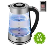 FCH Wasserkocher , 2,5 L, Einstellbare Wassertemperatur，Edelstahl Glas LED Beleuchtung BPA-frei,2000W