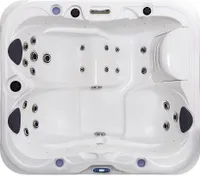 Tronitechnik® Outdoor Whirlpool NISIDA mit Thermoabdeckung 3 Plätze, 21 Düsen, 3-PS-Pumpe, LED-Beleuchtung, Farblichttherapie, Heizung, Wasserfall, vormontiert