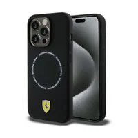 Ferrari Handyhülle für iPhone 15 Pro Max Schutzhülle Hülle Magnet Case Cover Etui Schwarz