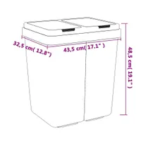 vidaXL Duo Bin Anthracite 2x25 l