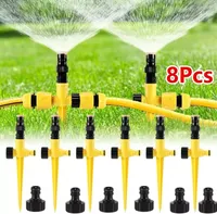 8Pcs 360 ° Wasser Sprinkler Garten Automatische Bewässerung Rasen Spike Gras Schlauch