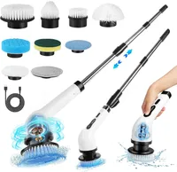 Elektrische Reinigungsbürste, Kabellos Akkureinigungsbürste, Spin Scrubber, 360° drehen, mit 7 Bürstenköpfe für Ecken, Toilette, Küche, Badezimmer