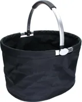 Einkaufskorb "Silandre" schwarz Faltbarer Einkaufskorb Rund mit Aluminiumgriff Geräumig Stabile Einkaufstasche 36 Liter Volumen  schwarz