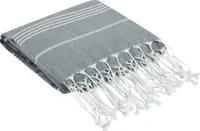 Strandtuch XXL100% Baumwolle Hamamtuch Badetuch Saunatuch Peshtemal 100x180cm, Farbe:Dunkelgrau