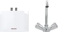 STIEBEL ELTRON hydraulischer Mini-Durchlauferhitzer DNM 3 + MAZ mit 2-Griff Armatur fürs Handwaschbecken, 3,5 kW, mit Stecker, drucklos, 205969