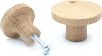 Möbelknopf Eiche massiv, Holzknopf Ø 30mm, Schrankknopf aus Holz