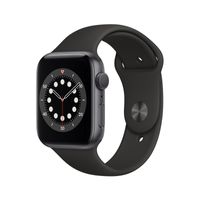 Apple Watch Series 6 (44mm) GPS mit Sportarmband, space grau/schwarz Smartwatch