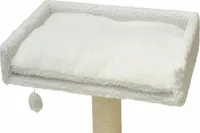 Liegemulde mit Kissen weiß Teddyfell 60 cm