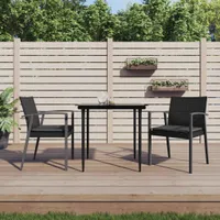 vidaXL Záhradné stoličky s vankúšom 2 ks čierne 56,5x57x83cm Poly ratan