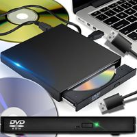 Externes CD DVD Laufwerk USB 2.0 Kabel Tragbares Laufwerk Lesegerät Geräuschloser Betrieb RW Laufwerk Slim Superdrive Laptop Desktop Windows Retoo