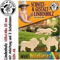 Schnitzholz Wildtiere 2, klein