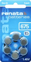 Renata Gr. 675 Hörgerätebatterien 6er Blister PR44 Blau R...
