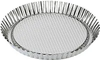 Zenker Obstkuchenform 28cm, Backform für leckere Obsttorten, Form aus Weißblech, geeigent für Elektro- und Gasofen, (Farbe: silber)