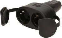 Doppelte Gummikupplung, 2XSchucko, 2x250V AC/ 16A; IP 44