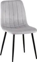 DELUKE® Stuhl LENZ Samt - 88x45x53cm, grau, Metall Gestell | Stühle Esszimmerstühle Stuhl Esszimmer Esstisch Stühle Küchenstuhl