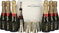 Moët & Chandon Champagne AT HOME PACK 12% Vol. 6x0,2l in Geschenkbox mit Bottle Sippers