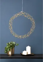 Star Trading 690-95 LED-Dekoleuchte "Curly"ca. 45x45 cm, 50 warmwhite LED, Material: Metall, messingfarben,transparentes Kabel,mit Trafo, Vierfarb-Karton