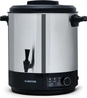 Klarstein automat na zaváranie s kohútikom, 25 L, varič na varenie vína, varič z nerezovej ocele na varené víno s kohútikom, veľký dávkovač horúcej vody, 2000 W zavárací automat na nápoje a potraviny, elektrický zavárací hrniec, 30 - 100 °C