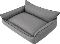 Hundebett Haustierbett Liegen Hundekissen Kissen Bett Hundeliege Hundematratze Sofa Tierbett Hundesofa Matratze, XXXL - 132 x 106 cm, Graphit Ökoleinen