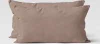 Mikrofaser UNI Kissenhüllen Kopfkissenbezug Kissenbezug Bezug Kissenhülle Mit Reißverschluss 40x80 cm nougat