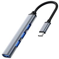 INF USB-Hub für USB-C mit 4 USB-Anschlüssen 5 Gbit/s Aluminium