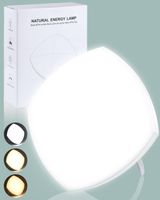 Tageslichtlampe 10000 Lux, UV-Freie Tragbare Natürliche Sonnenlicht Lampe, 5 Einstellbare Helligkeit & 3 Farbtemperatur & 4 Timer Einstellungen