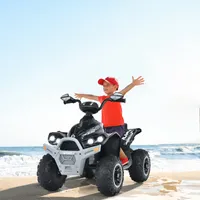 COSTWAY 12V Elektro Kinderquad mit Musik, Hupe & LED Scheinwerfer, 2,2-4,3 km/h für Kleinkinder ab 3 Jahre (Schwarz)