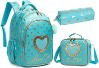 Neue Cartoon Schulrucksäcke Set, 17 Zoll Schultasche 3 Stück Set für Jungen und Mädchen, Style 7