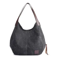 Handtasche Fashion Damen Schultertasche Multi-Beutel Tasche Henkeltaschen Shopper, Schwarz