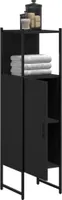 vidaXL Badschrank Schwarz 33x33x120,5 cm Holzwerkstoff