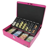 HMF 10015-15 Geldkassette Euro-Münzzählbrett, Geldzählkassette, 30 x 24 x 9 cm, pink