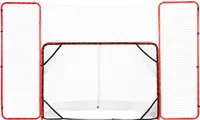 VEVOR hokejová branka street hokejová síť s ochranou a brankami, street hokejová branka hokejová síť, 310 x 183 cm Pro Hockey tréninková branka, přenosná hokejová branka pro venkovní použití s ochranou a brankami