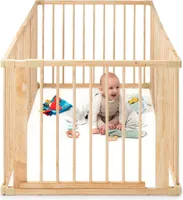 dibea Baby-Laufstall aus Holz, 68 cm Höhe, 6 Elemente je 90x68 cm