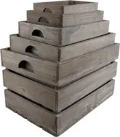 Dekokisten 5er Set Holz Holzkiste Aufbewahrung Allzweckkiste Truhe L42xB29xH25cm