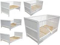 Kinderbett Juniorbett Beistellbett 140x70cm 3in1 weiß mit Schublade