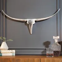 riess-ambiente Design Accessoire BULL 75cm Wanddekoration Metall-Aluminium-Legierung Geweih Wandgarderobe Wanddeko