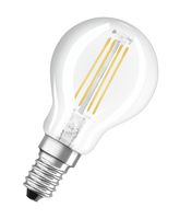 Osram LED Leuchtmittel 5er Pack Tropfenform P40, E14, 4W, warmweiß, klar