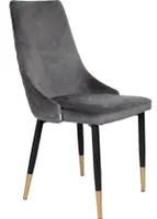 Krzesło Krzesło do salonu Krzesło do kuchni Krzesło do jadalni Fotel LOGAN Krzesło welurowe szare 44x44x92 cm HOMLA