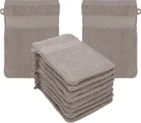 Betz 10 Stück Waschhandschuhe 16x21 cm PALERMO 100% Baumwolle  Farbe: stone