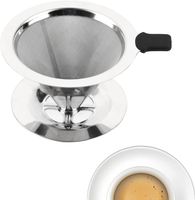 FNCF Kaffeefilter aus Edelstahl, Wiederverwendbare Kaffeetropfer Papierloser Kaffee übergießen Tropfer, 1-2 Tasse