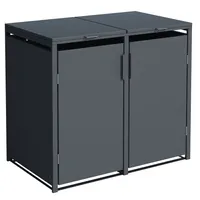 DEGAMO Mülltonnenbox klein 2er MÜNCHEN 115x62x102cm für Tonnen 120 Liter, grau