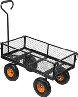 NEO TOOLS Bollerwagen 300 kg mit Metallgittern - Transportwagen mit Klappbaren Seiten - Stahlrahmen - Schwenkbare Vorderräder - Handwagen- Gartenwagen