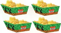 Minecraft Chips Popcorn PAPIERKASTEN Pixel 4 Stück Geburtstag Game