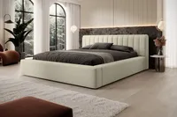 Polsterbett AMIRA 160x200 mit Bettkasten und Lattenrost - Doppelbett (Farben: Corbet 21 - braun)