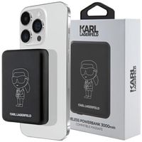 Karl Lagerfeld Induktive Powerbank KLPBMKIOTTGK 5W 3000mAh schwarz/schwarz Ikonik MagSafe Handyhülle